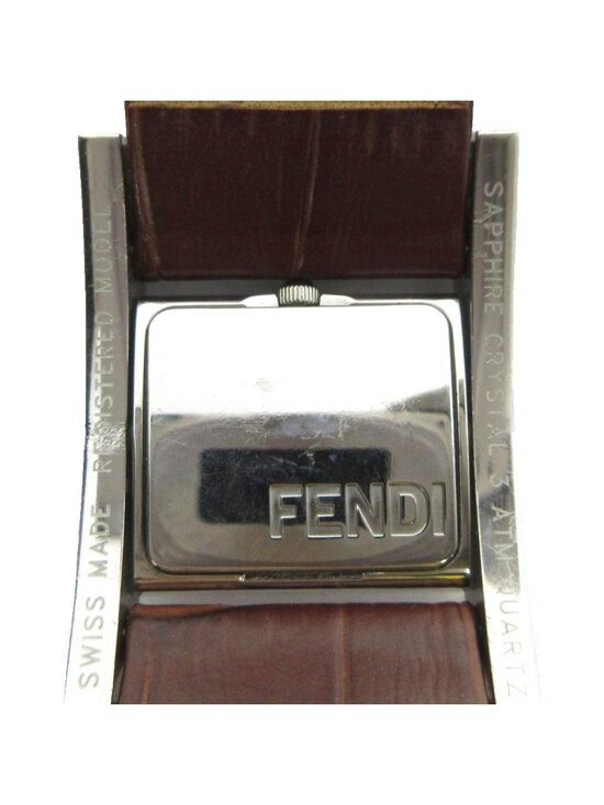 Fendi Watch Quartz Square Leather Shell Dial Silver main image 4